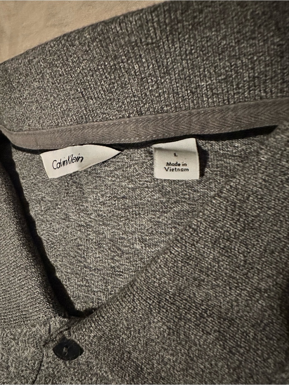 Calvin Klein Heather Gray Knit Button Cardigan